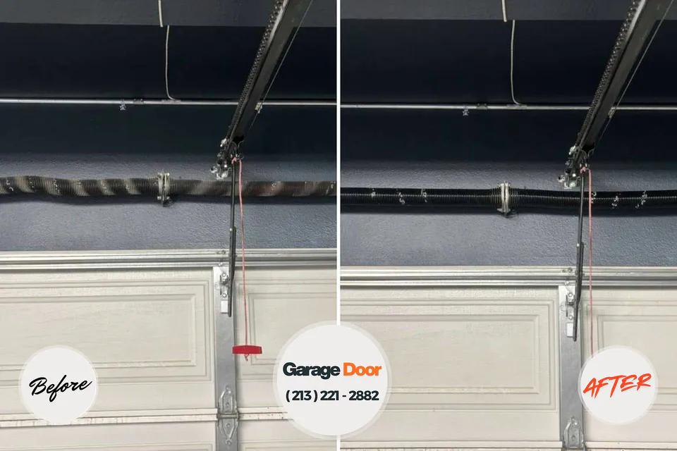 Before and after: garage door repair Gainesville, VA